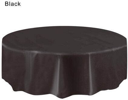 1Pcs Grote Ronde Plastic Ronde Tafel Dekken Doek Wegwerp Party Tafelkleed Cover Bruiloft Verjaardag Party Tafel Dekken # T2P zwart