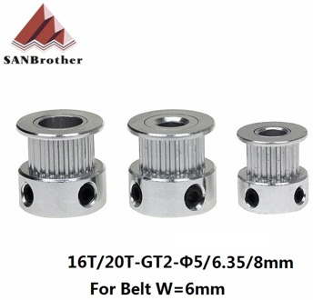 1PCS GT2 20 Tooth Timing Pulley Aluminum 3D Printer Parts 2GT 20teeth Bore 5mm Width 6mm Part Synchronous Wheel Gear