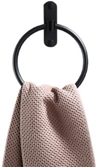 1Pcs Handdoek Ring Haak Ronde Handdoekring Ruimte Aluminium Handdoek Houder Handdoek Ring Badhanddoek Badkamer Ring pull Ring zwart