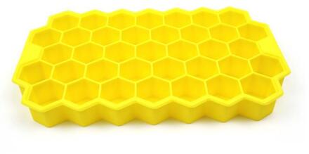 1Pcs Handig En Praktisch Inklapbare Silicone Mold Home 37 Grid Ice Mould Keuken Ijs Gereedschap geel