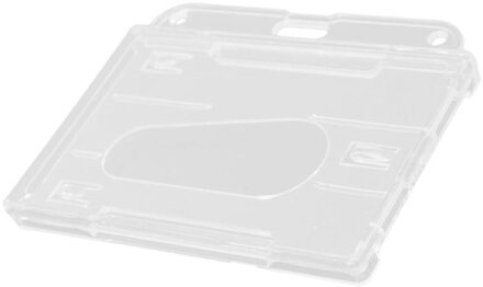 1Pcs Hard Plastic Dubbele Geconfronteerd Kaarthouder Transparant Clear Horizontale Id Badge Houders Card Cover Gemakkelijke Toegang Duim notch