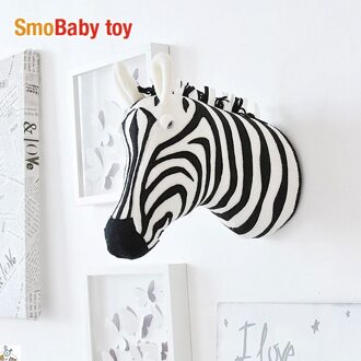 1Pcs Heldere Muur Mount Leeuw/Olifant/Giraffe Knuffels Kinderen Kinderkamer Muur Opknoping Home Decoratie Verjaardag 1stk zebra