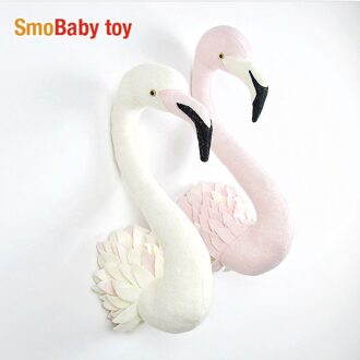 1Pcs Heldere Muur Mount Leeuw/Olifant/Giraffe Knuffels Kinderen Kinderkamer Muur Opknoping Home Decoratie Verjaardag 1stk zwaan