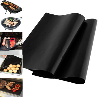1Pcs Herbruikbare Non-stick Oppervlak Bbq Grill Mat Bakplaat Plaat Schoon Grillen Picknick Camping