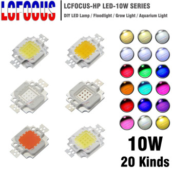 1Pcs High Power LED Chip 10W Natural Cool Warm White Yellow RGB Red Green Blue Purple Full Spectrum For 10 Watt Light Beads