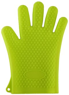 1Pcs Hittebestendige Siliconen Keuken Barbecue Oven Handschoen Koken Bbq Grill Handschoen Oven Mitt Bakken Handschoen groen