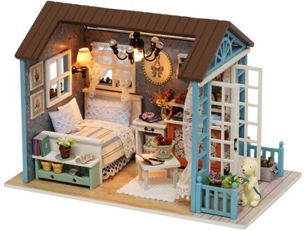 1Pcs Home Decor Gereedschap 3d Houten Diy Miniatuur Huis Meubelen Led Huis Puzzel Versieren Chlidern Volwassen Creatieve Baby speelgoed