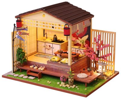 1Pcs Home Decor Gereedschap 3d Houten Diy Miniatuur Huis Meubelen Led Huis Puzzel Versieren Chlidern Volwassen Creatieve Baby speelgoed