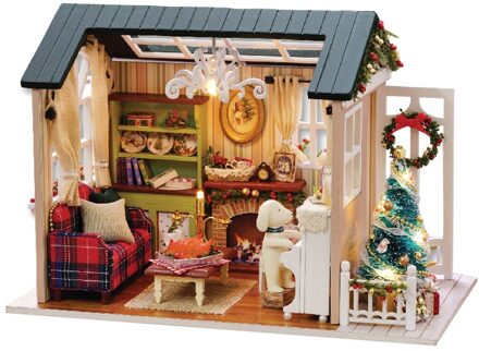 1Pcs Home Decor Gereedschap 3d Houten Diy Miniatuur Huis Meubelen Led Huis Puzzel Versieren Chlidern Volwassen Creatieve Baby speelgoed