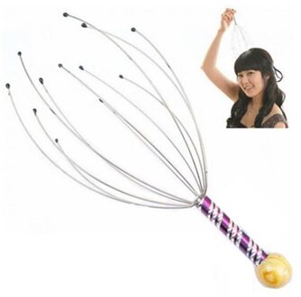 1Pcs Hoofd Stimulator Nek Massage Octopus Hoofdhuid Stress Relax Spa Healing Legering Gezondheidszorg Tool Body Hoofd Massage Schoonheid tool RandomColor-1stk
