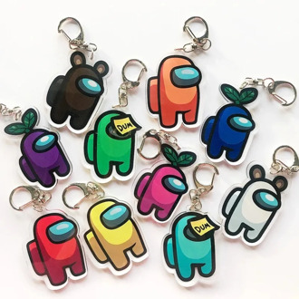1pcs Hot Games Action Figure toys Among Us toys Acrylic Colourful Keychains Decoration Dolls Accessories Kids Christmas Gifts