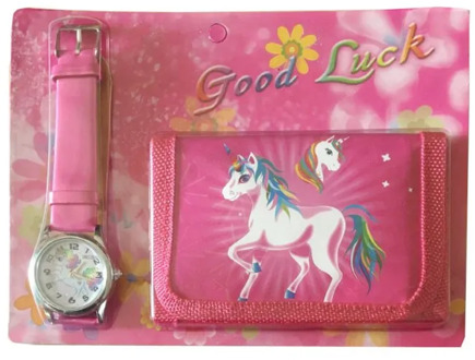 1pcs Hot sale New unicorn cartoon kids watch Wristwatch and wallet purse kids gifts