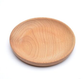 1Pcs Hout Serveerschaal Ronde Dienblad Voor Sushi Snack Fruit Dessert Taart Snack Snoep Schotel Houten Kommen Milieuvriendelijke