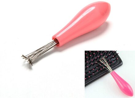 1Pcs Houten Kam Cleaner Delicate Reiniging Verwijderbare Haar Borstel Kam Cleaner Tool Handvat Embeded Tool 1stk willekeurig