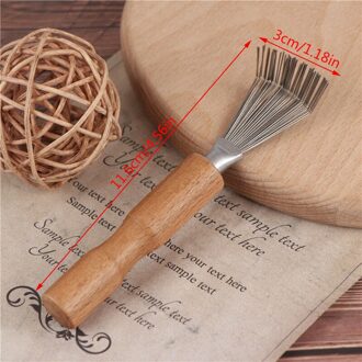 1Pcs Houten Kam Cleaner Delicate Reiniging Verwijderbare Haar Borstel Kam Cleaner Tool Handvat Embeded Tool 1stk
