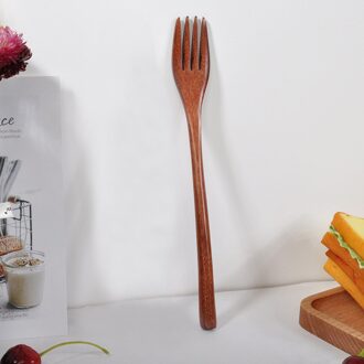 1Pcs Houten Lepel Vork Bamboe Keuken Kookgerei Gereedschap Soep-Theelepel Servies Houten Vork