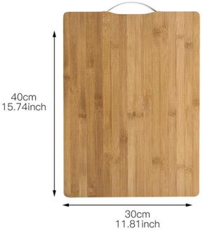 1Pcs Houten Snijplank Bamboe Vierkante Hangable Snijplank Keuken Koken Snijplank Dikke Natuurlijke Snijplank 40x30cm