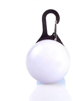 1Pcs Huisdier Kraag Hanger Led Halsband Nachtlampje Hanger Security Lichtgevende Hanger Kraag Dierbenodigdheden Hond Accessoires wit