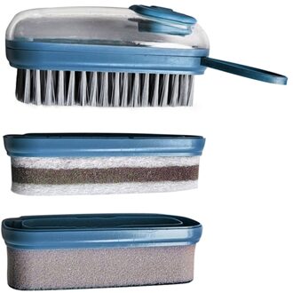 1Pcs Huishoudelijke Brush Cleaner Wasserette Borstel Multifunctionele Automatische Vloeibare Toevoeging Schotel Wassen Schoen Reinigingsborstel blauw B