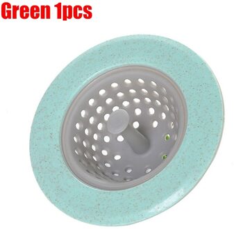 1Pcs Huishoudelijke Siliconen Sink Filter Garbage Collector Keuken Badkamer Trechter Riool Over Fitting Filter Cup En Filter groen 1stk