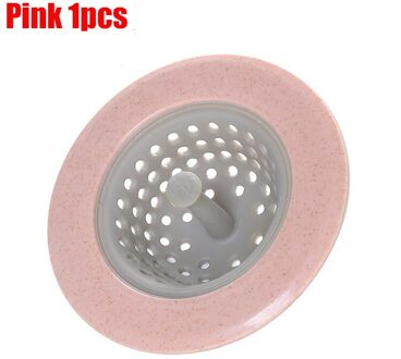 1Pcs Huishoudelijke Siliconen Sink Filter Garbage Collector Keuken Badkamer Trechter Riool Over Fitting Filter Cup En Filter roze 1stk