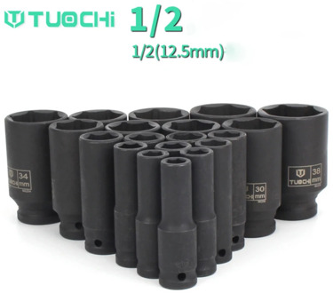 1PCS Impact Socket 1/2 (12.5mm) 8-41mm Universal Socket Metric Drive Deep Socket Set Wrench for Air Pneumatic Tool Repair Tools