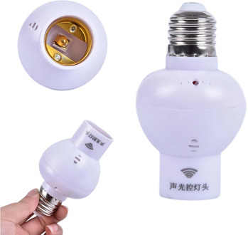 1PCS Indoor Sound Light Sensor Control Lamp Holder E27 Screw Lamp Bases Cap Socket Switch For Corridor Stairs Lighting Bulb