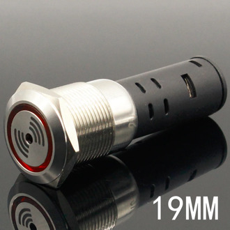 1pcs Intermittent buzzer 19mm metal pulse waterproof oil band red LED lamp flashing buzzer 12V/24V/220V