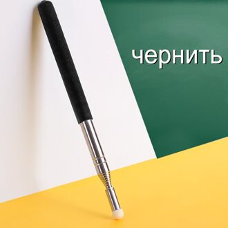 1Pcs Intrekbare Whiteboard Pen Rvs Touch Leraar Pointer Professionele Zaklamp 1M Vilt Tip Onderwijs Stok zwart