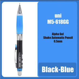 1Pcs Japan Uni M5-618GG Alpha Gel Schudden Automatische Potlood Vulpotlood 0.5Mm Kantoor Student School 9 Kleuren Beschikbaar zwart-blauw