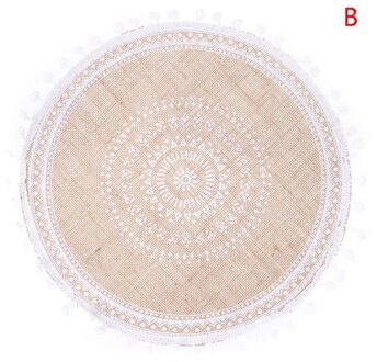 1Pcs Jute Placemats Foto Props Decoratie Tafel Placemat Antislip Thuis Linnen Stof Kom Cup Matten B