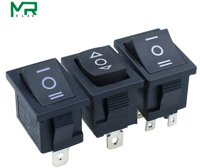 1PCS KCD1 Mini Black 3 Pin / 6 pin On/Off/On Rocker Switch AC 6A/250V10A/125V