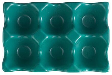 1Pcs Keramische Ei Lade Ei Houder Magazijnstelling 6 Grids Ei Houder Keuken Benodigdheden Keukengerei Home Storage Organisatie leger groen