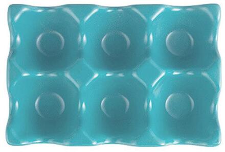 1Pcs Keramische Ei Lade Ei Houder Magazijnstelling 6 Grids Ei Houder Keuken Benodigdheden Keukengerei Home Storage Organisatie lucht blauw