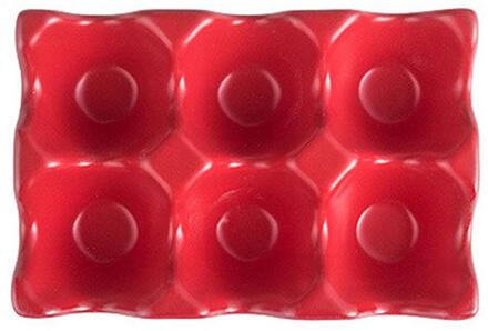 1Pcs Keramische Ei Lade Ei Houder Magazijnstelling 6 Grids Ei Houder Keuken Benodigdheden Keukengerei Home Storage Organisatie Rood