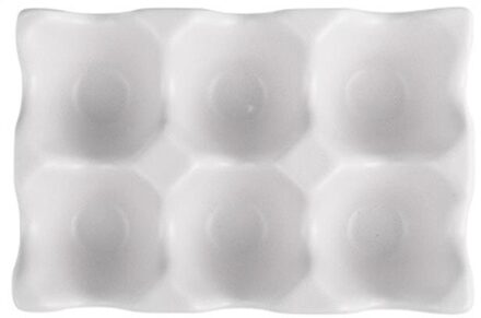 1Pcs Keramische Ei Lade Ei Houder Magazijnstelling 6 Grids Ei Houder Keuken Benodigdheden Keukengerei Home Storage Organisatie wit