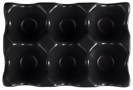 1Pcs Keramische Ei Lade Ei Houder Magazijnstelling 6 Grids Ei Houder Keuken Benodigdheden Keukengerei Home Storage Organisatie zwart