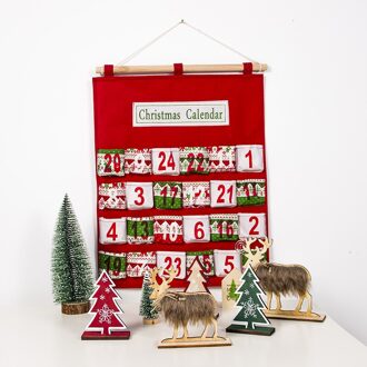 1Pcs Kerstversiering Multi-layer Snoep Opbergtas Kerst Countdown Kalender Opbergtas