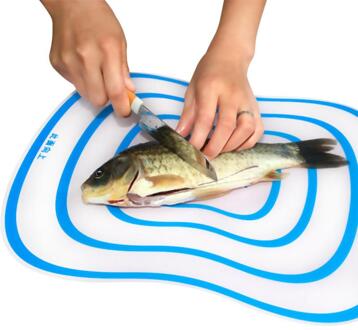 1Pcs Keuken Hakblokken Tool Flexibele Antislip Frosted Snijplank Groente Vlees Gereedschap Snijplanken Keuken Gereedschap blauw