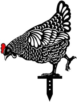 1Pcs Kip Sculptuur Metalen Hen Voor Tuinieren Ornamenten Yard Art Outdoor Tuin Achtertuin Decoratie Gazon Stakes # T1P