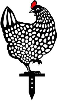 1Pcs Kip Sculptuur Metalen Hen Voor Tuinieren Ornamenten Yard Art Outdoor Tuin Achtertuin Decoratie Gazon Stakes # T1P