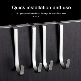 1pcs kitchen stainless steel double S-shaped storage hook free punching household stainless steel S-type double hook TSLM1