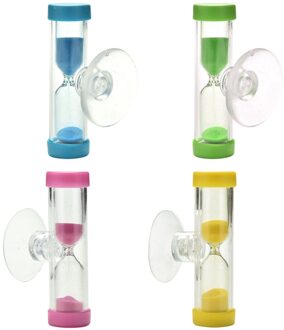 1Pcs Kleur Willekeurige Mini 3 Minuten Zandloper Zandloper Zand Klok Timer Ampulheta Voor Tandenpoetsen Douche Timer Zuignap