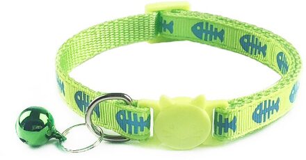 1Pcs Kleurrijke Dierbenodigdheden Kat Kraag Met Bell Verstelbare Gesp Kraag Kat Dierbenodigdheden Kat Accessorie Kraag Kleine Hond kraag groen