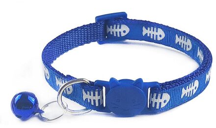 1Pcs Kleurrijke Dierbenodigdheden Kat Kraag Met Bell Verstelbare Gesp Kraag Kat Dierbenodigdheden Kat Accessorie Kraag Kleine Hond kraag koninklijk blauw