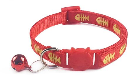 1Pcs Kleurrijke Dierbenodigdheden Kat Kraag Met Bell Verstelbare Gesp Kraag Kat Dierbenodigdheden Kat Accessorie Kraag Kleine Hond kraag Rood