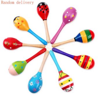 1Pcs Kleurrijke Houten Maracas Baby Kind Muziekinstrument Rammelaar Shaker Party Kinderen Speelgoed