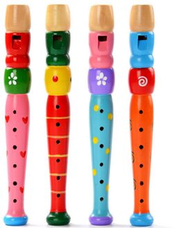 1Pcs Kleurrijke Houten Speelgoed Trompet Buglet Toeter Bugel Muzikaal Speelgoed Instrument Voor Kids Kinderen Muziekinstrumenten Speelgoed Willekeurige