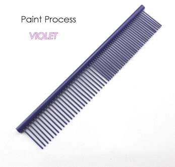 1pcs Kleurrijke Huisdier Kam Staal Verlies Hond Grooming Kam Haar Remover Kat Honden Borstel Katten Huisdieren acessorios Paint paars