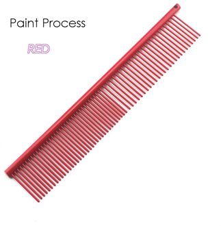 1pcs Kleurrijke Huisdier Kam Staal Verlies Hond Grooming Kam Haar Remover Kat Honden Borstel Katten Huisdieren acessorios Paint rood